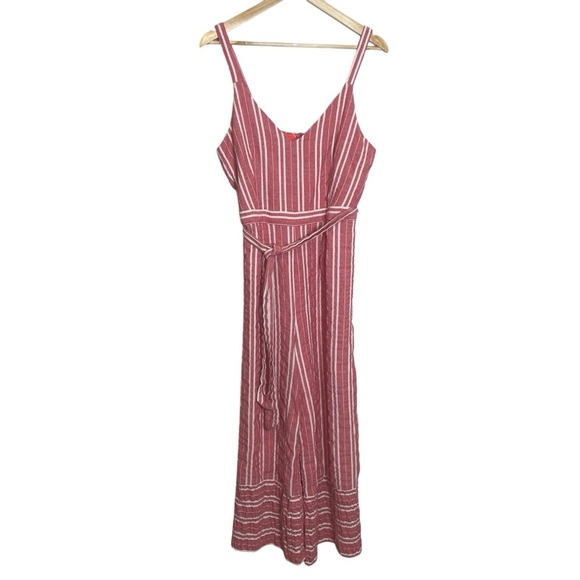 Anthropologie Red Striped Jumpsuit - Picture 1 of 15